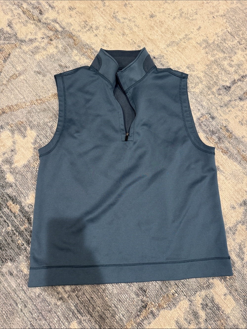 Hickey Freeman Men's Navy Blue Quarter-Zip Vest